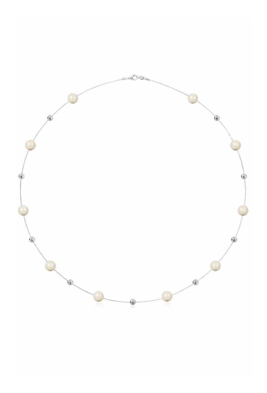 Colier la baza gatului Floating Pearl cu perle de cultura