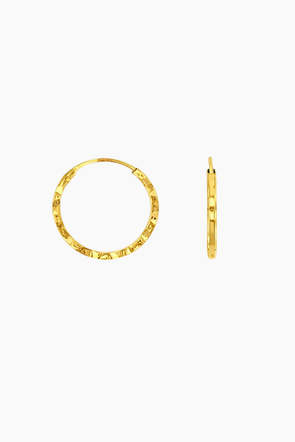 Cercei Gold Hoops din Aur 333 de 9k rotunzi, 1,2 cm