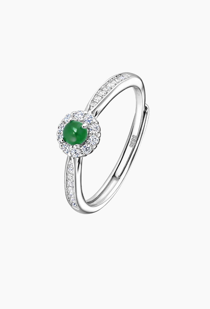 Inel din Argint 925 Jade cu piatra de jad