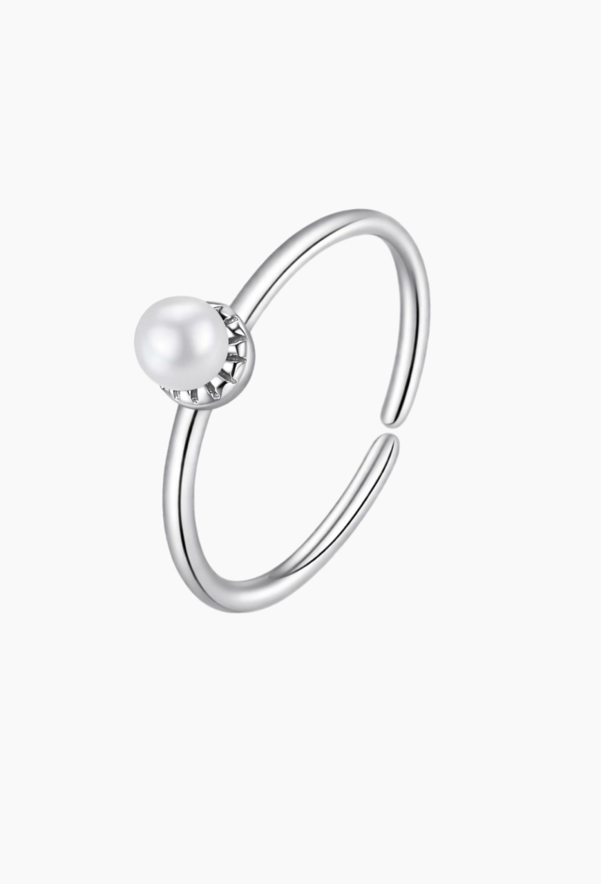 Inel din argint 925 Solo Pearl argintiu cu perla de sinteza