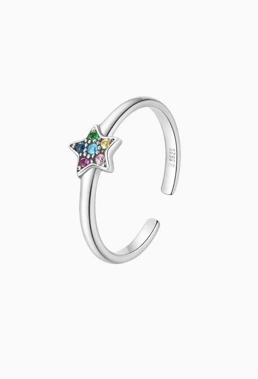 Inel din argint 925 Rainbow Star