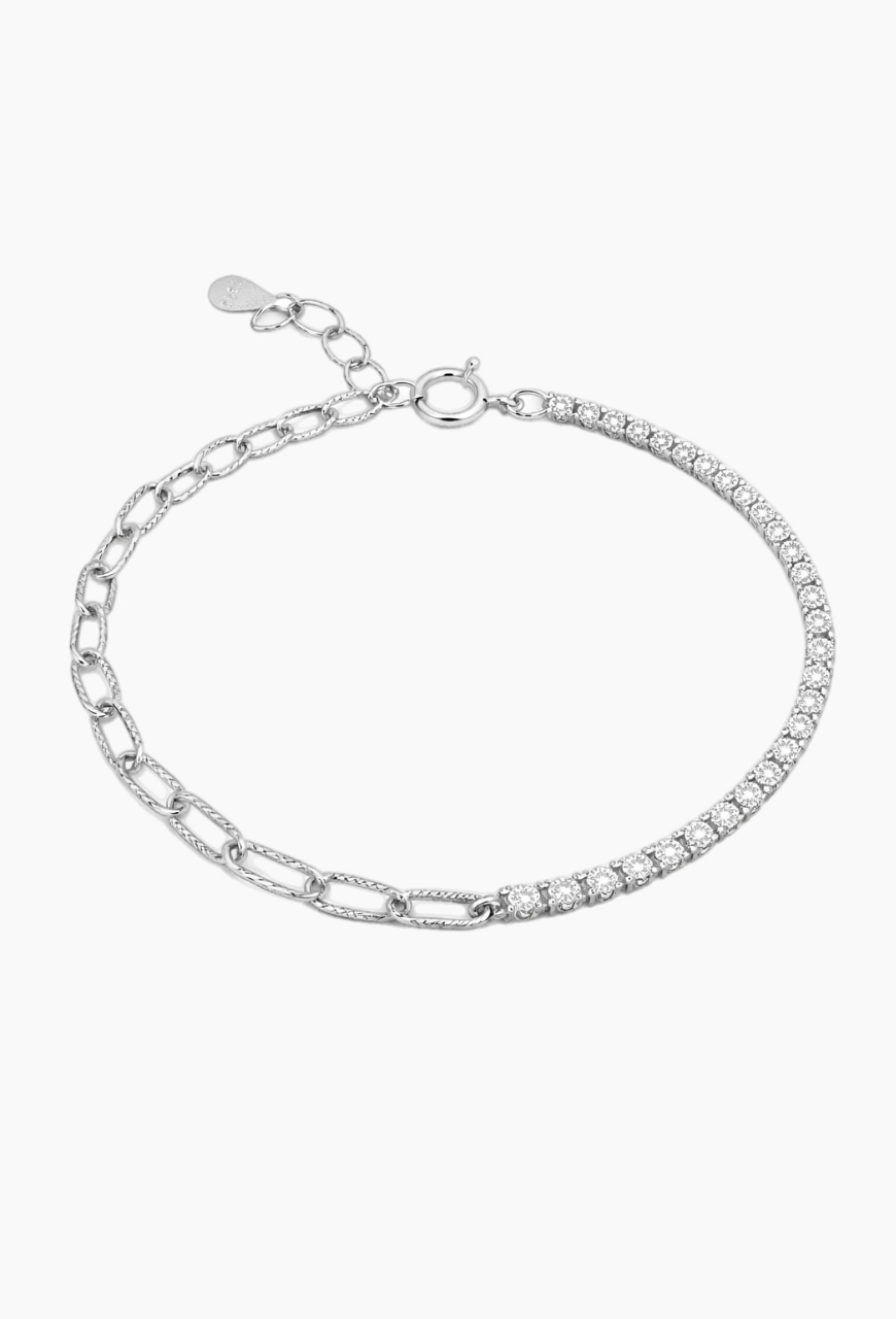 Bratara din argint 925 Crystal Chain argintie