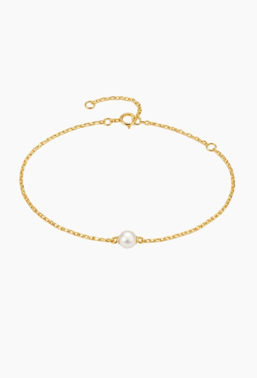 Bratara Pearl Gem aurie cu perla rotunda