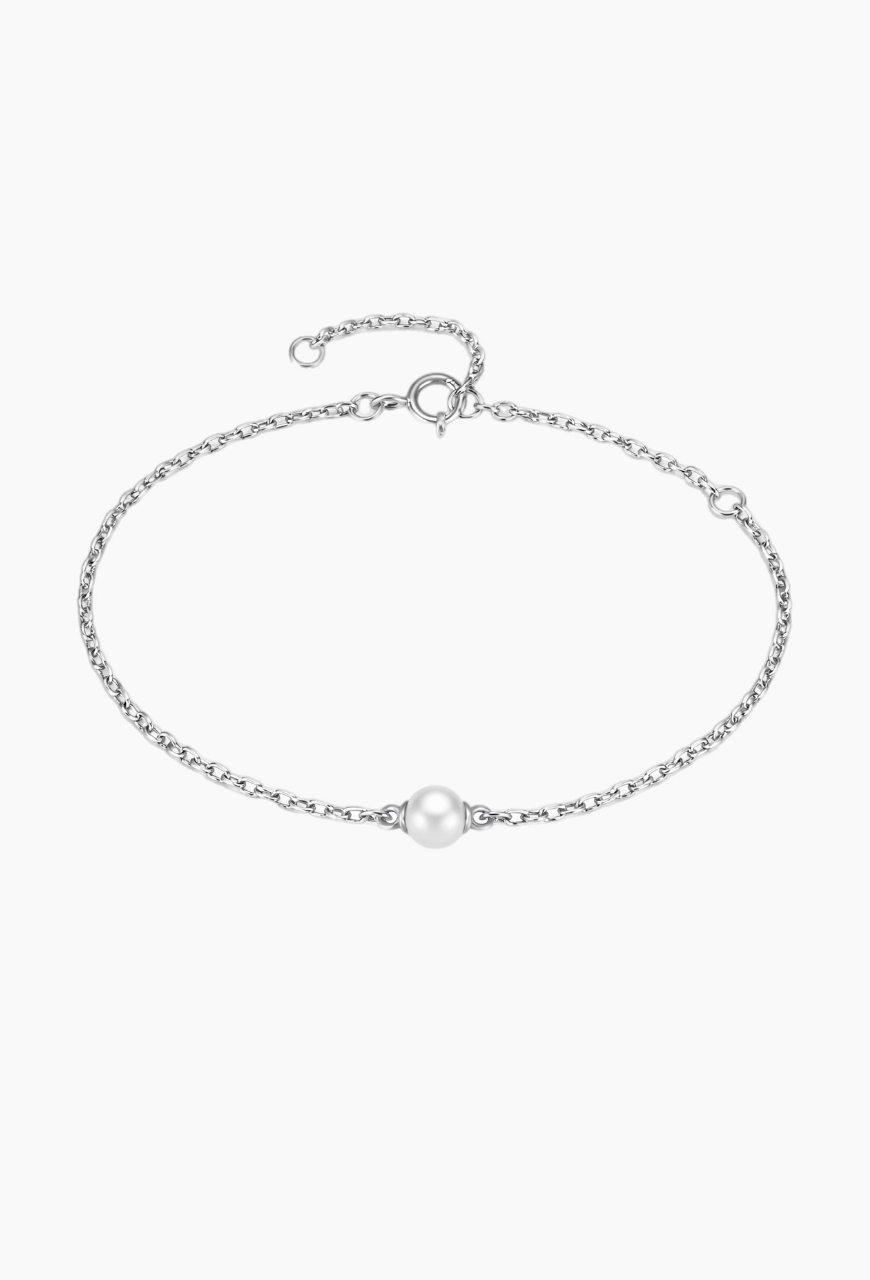 Bratara Pearl Gem argintie cu perla rotunda