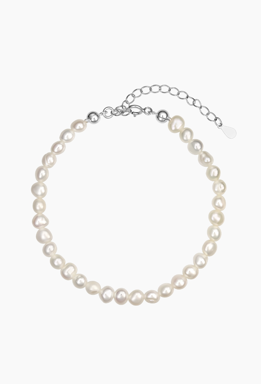 Bratara din perle naturale albe de 5 mm