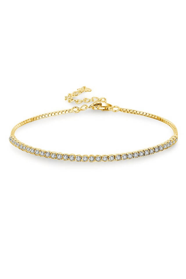 Bratara Tennis Zircon din Argint 925 aurie cu pietre de zirconiu