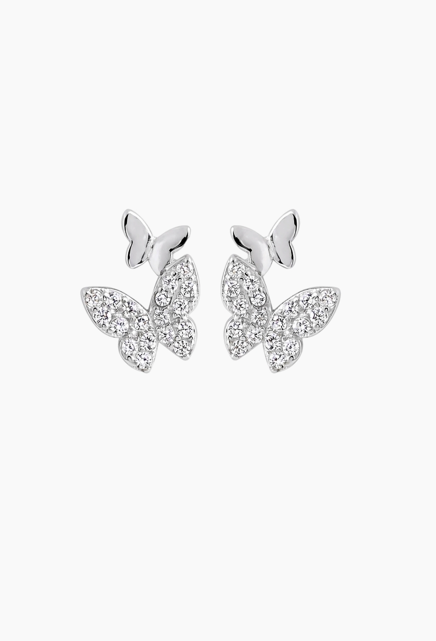 Cercei din argint 925 Flying Butterfly