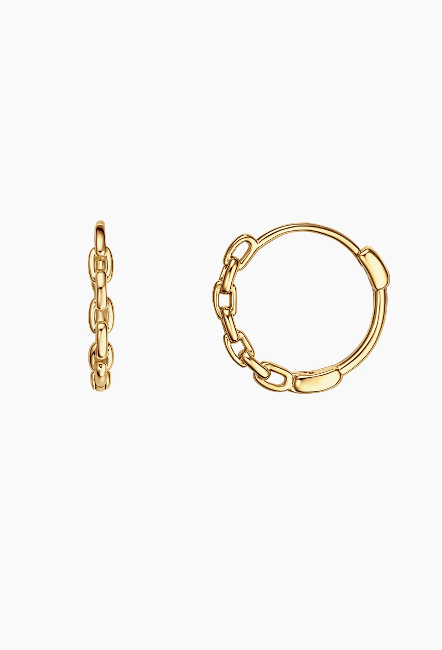 Cercei Chain Hoops din argint 925, aurii