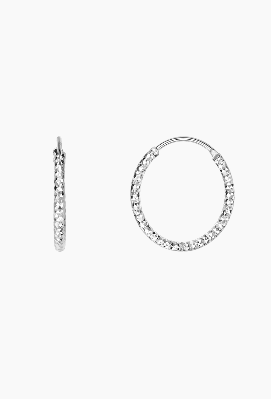 Cercei Circle Hoops din argint 925, argintii, L