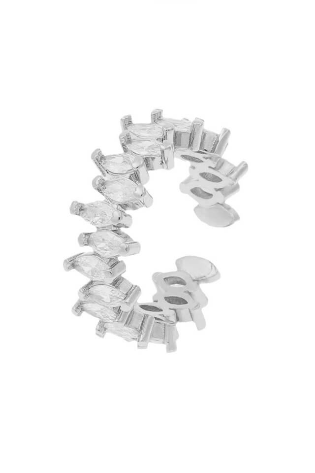 Cercel din argint 925 Fizzy tip ear cuff argintiu