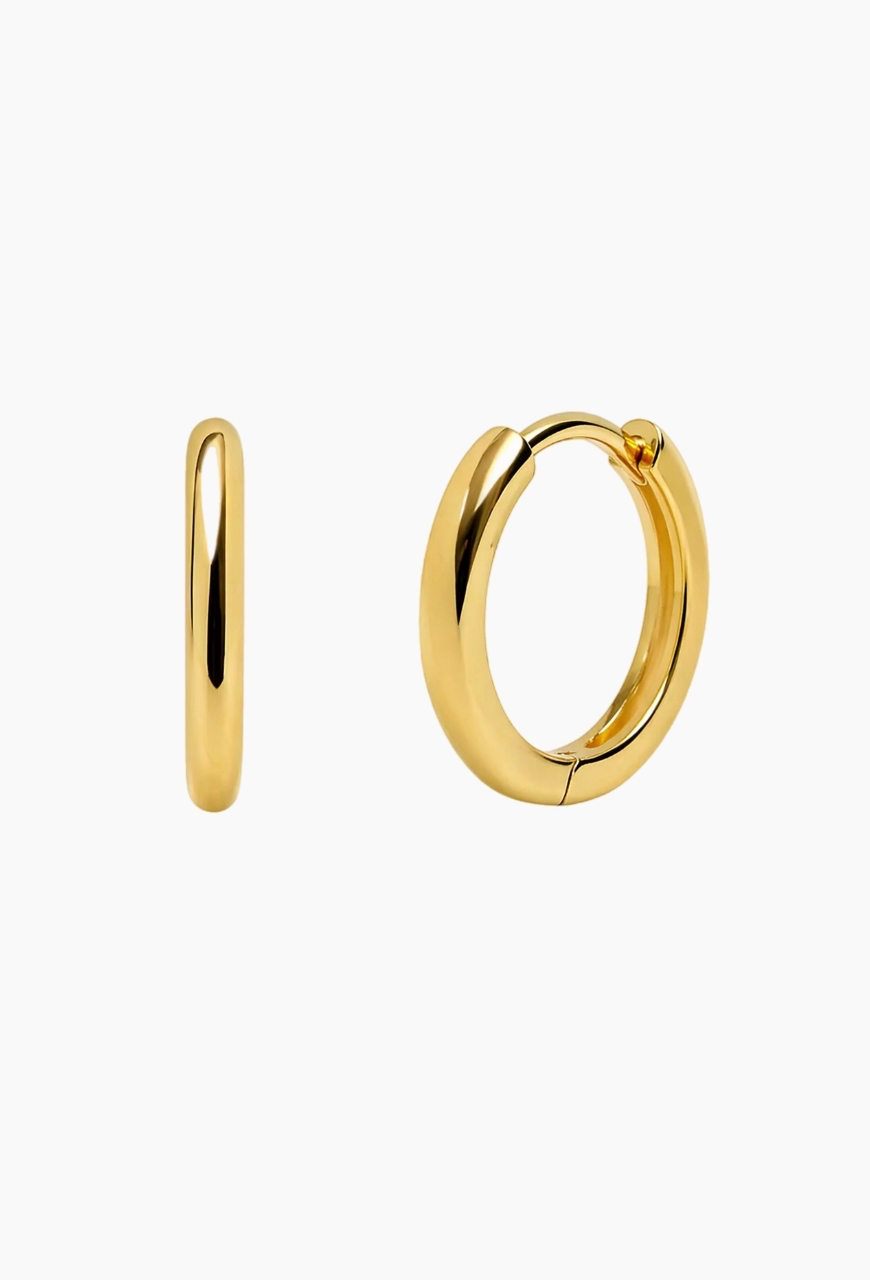 Cercei rotunzi din argint 925 Essential Hoops aurii masura L, diametru 1.7 cm