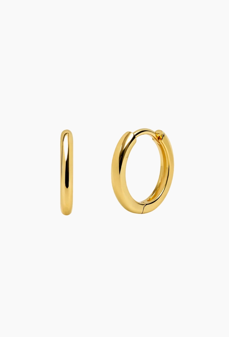 Cercei rotunzi din argint 925 Essential Hoops aurii masura S, diametru 1.1 cm