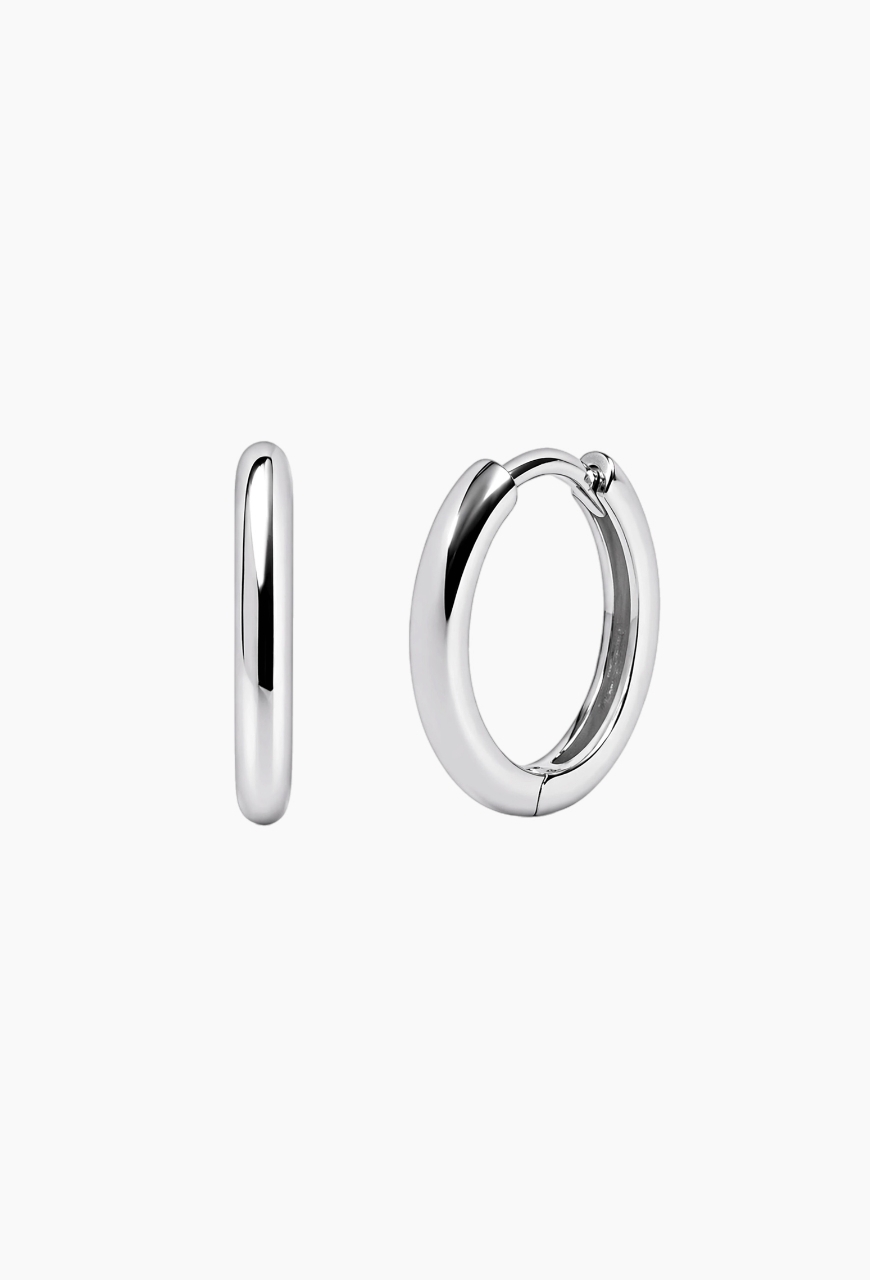 Cercei rotunzi din argint 925 Essential Hoops argintii masura M, diametru 1.3 cm