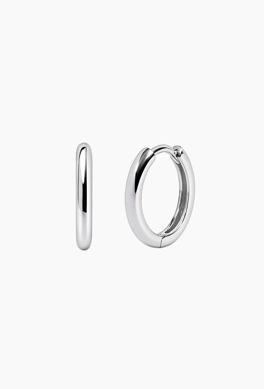 Cercei rotunzi din argint 925 Essential Hoops argintii masura S, diametru 1.1 cm