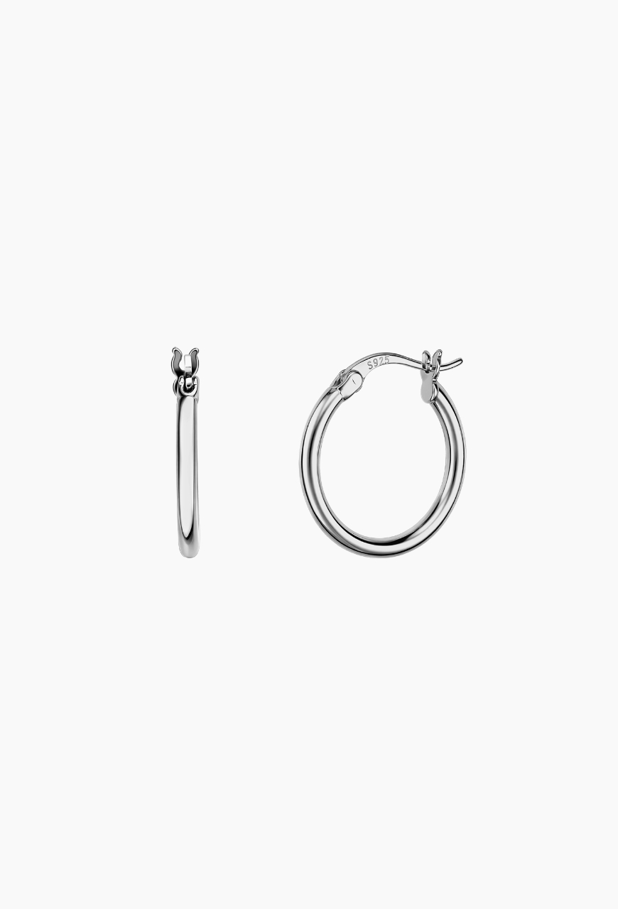 Cercei rotunzi din argint 925 Hoops argintii, S