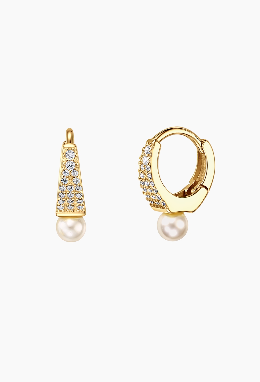 Cercei Pearl Ring din argint 925, aurii