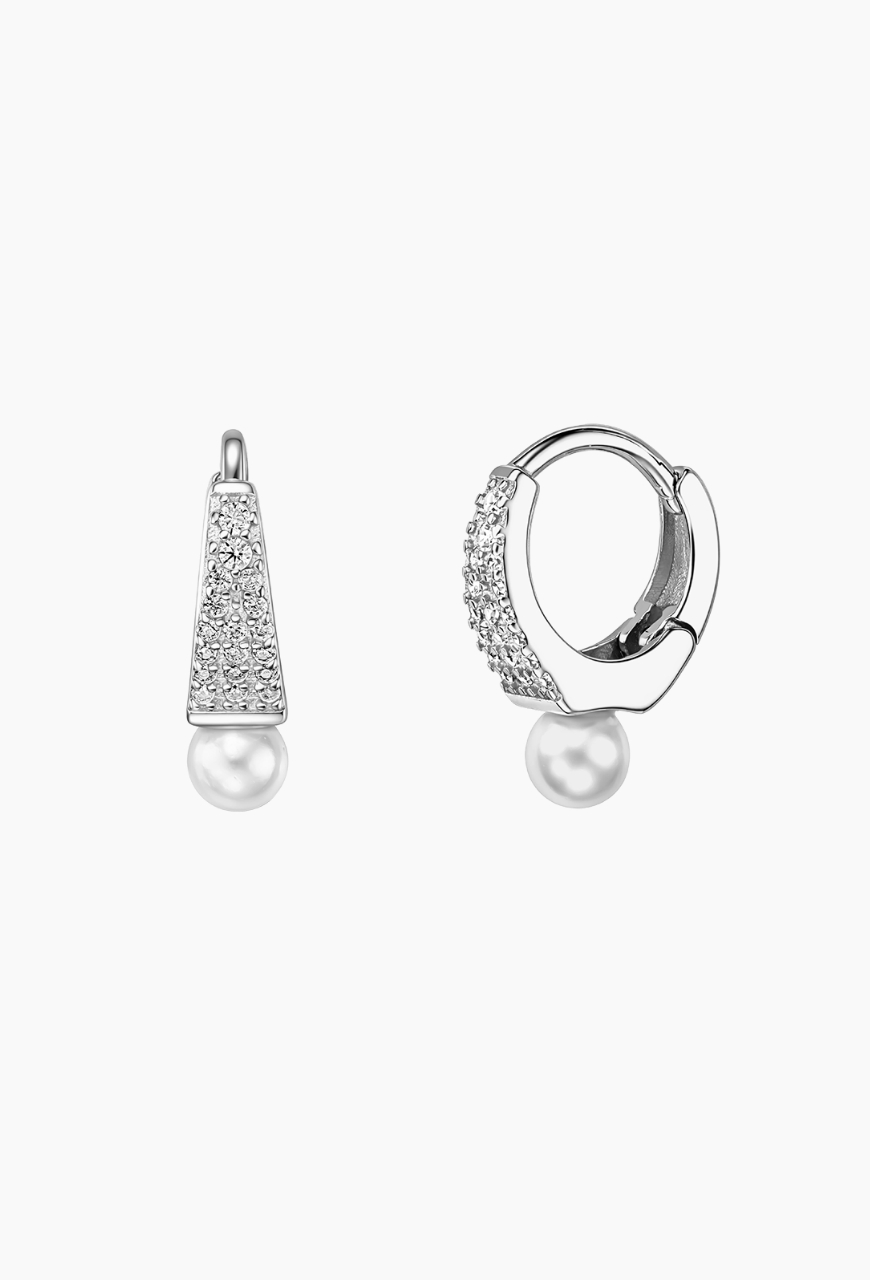 Cercei Pearl Ring din argint 925, argintii