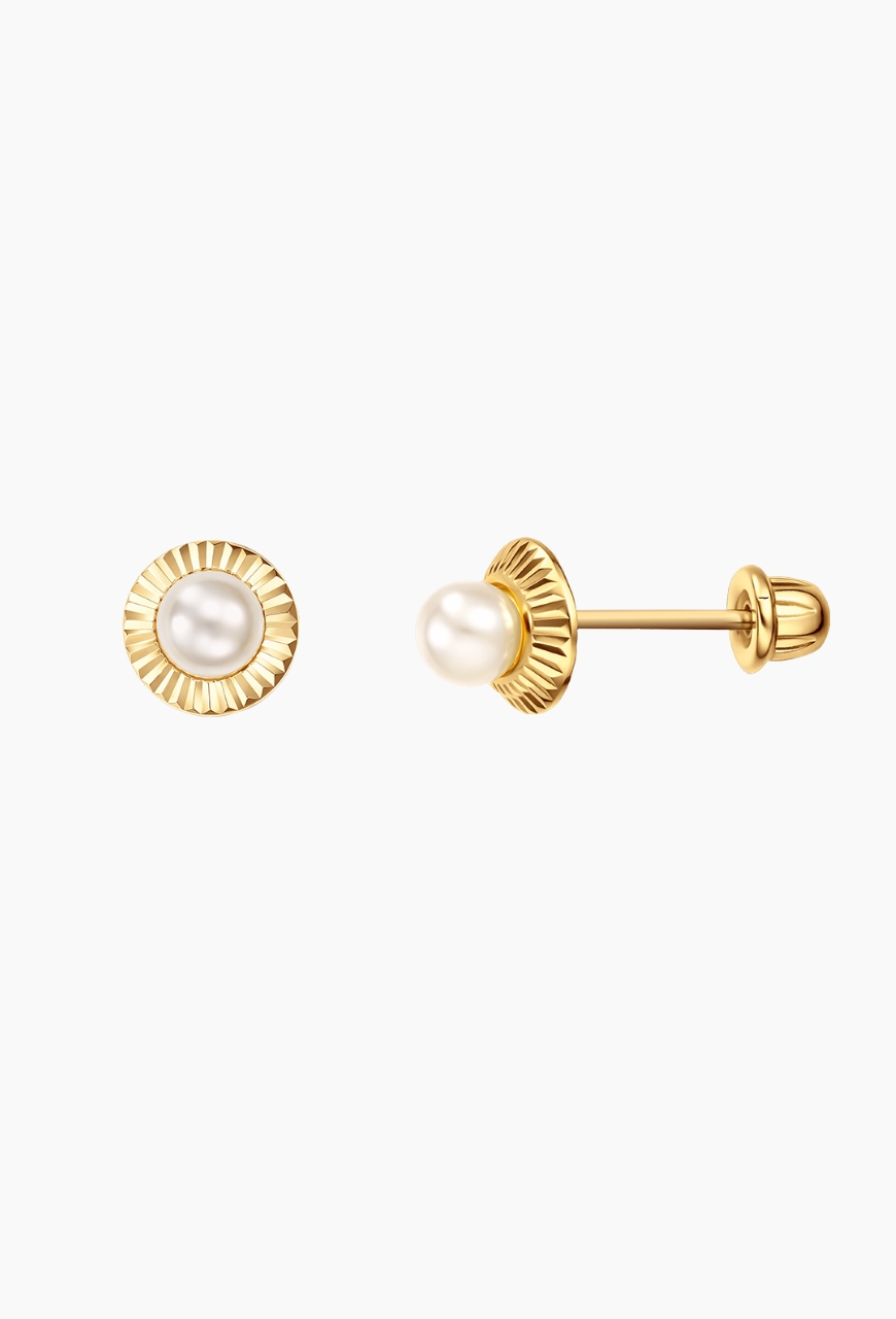 Cercei din Aur 585 Pearl Dream cu perla de cultura de 4 mm