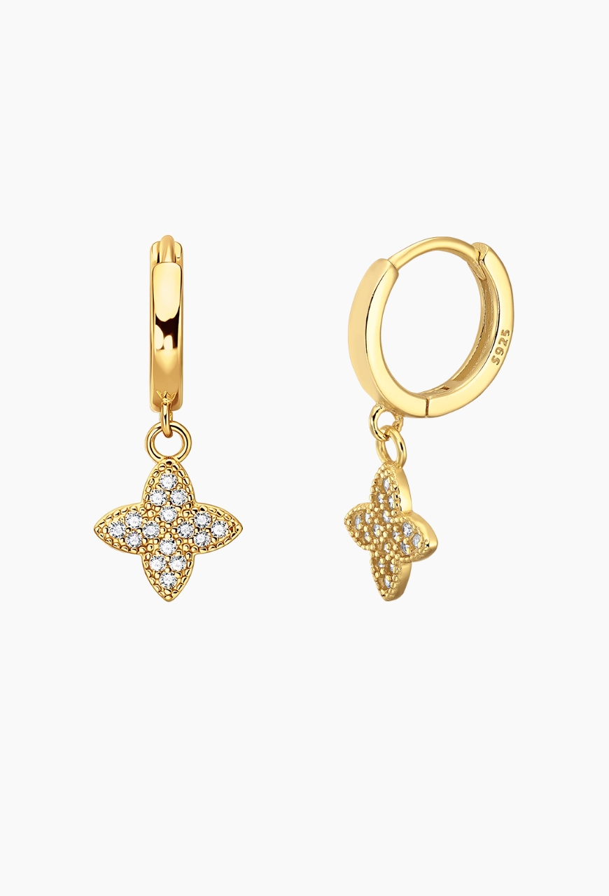 Cercei Clover din argint 925 aurii