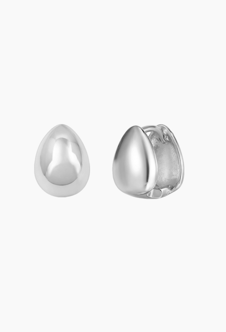 Cercei Round Wide Hoops din argint 925, argintii