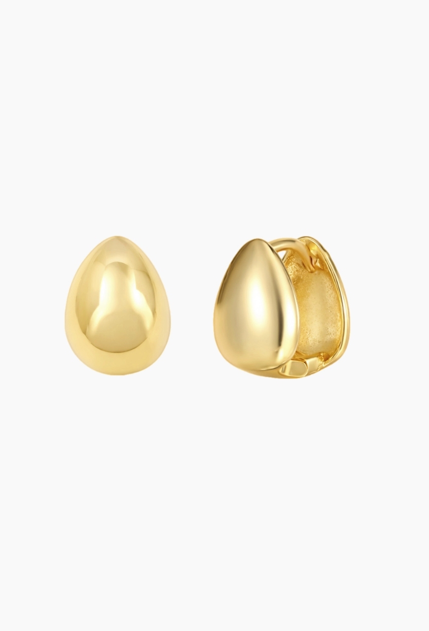 Cercei Round Wide Hoops din argint 925, aurii
