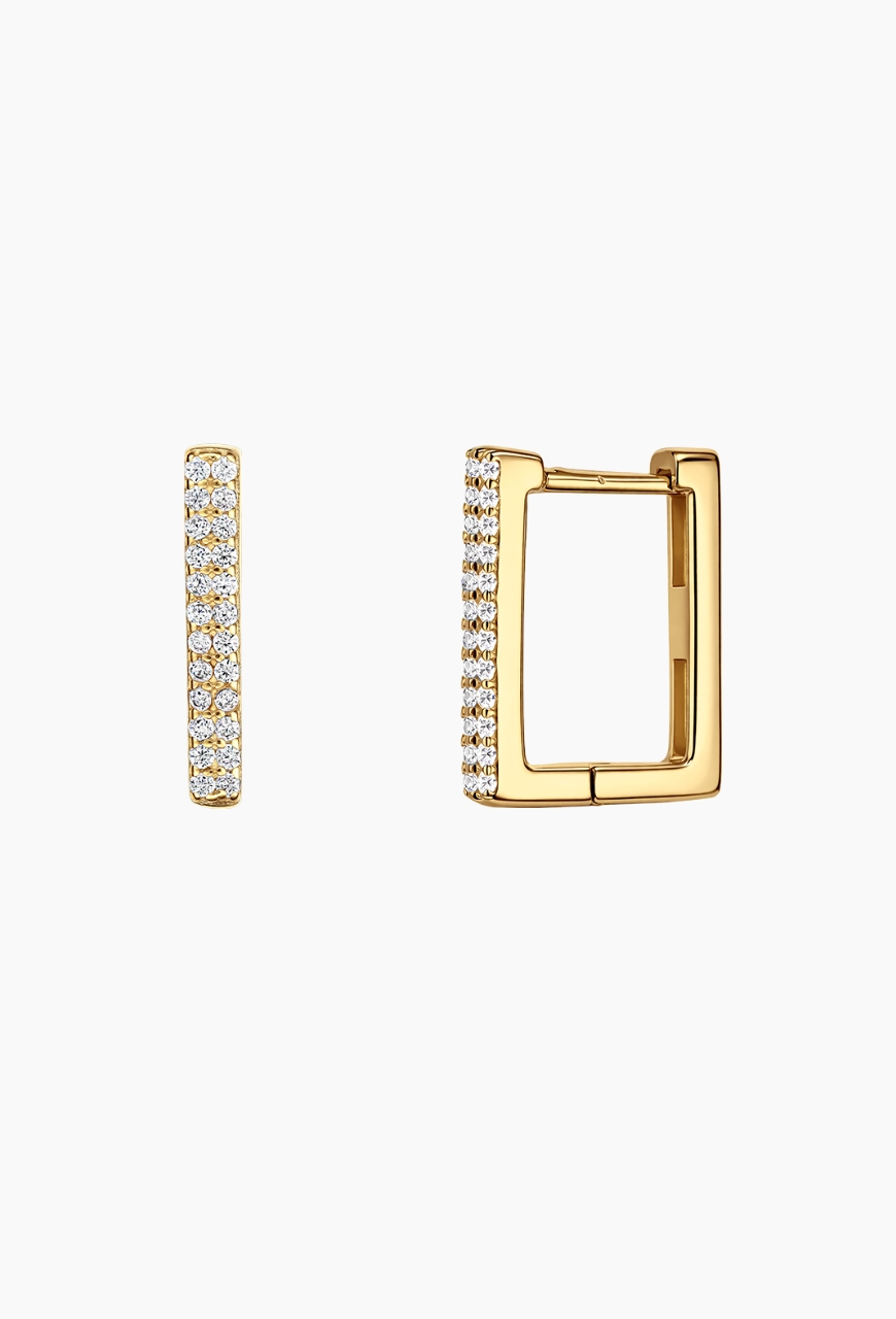 Cercei Square Hoops din argint 925, aurii