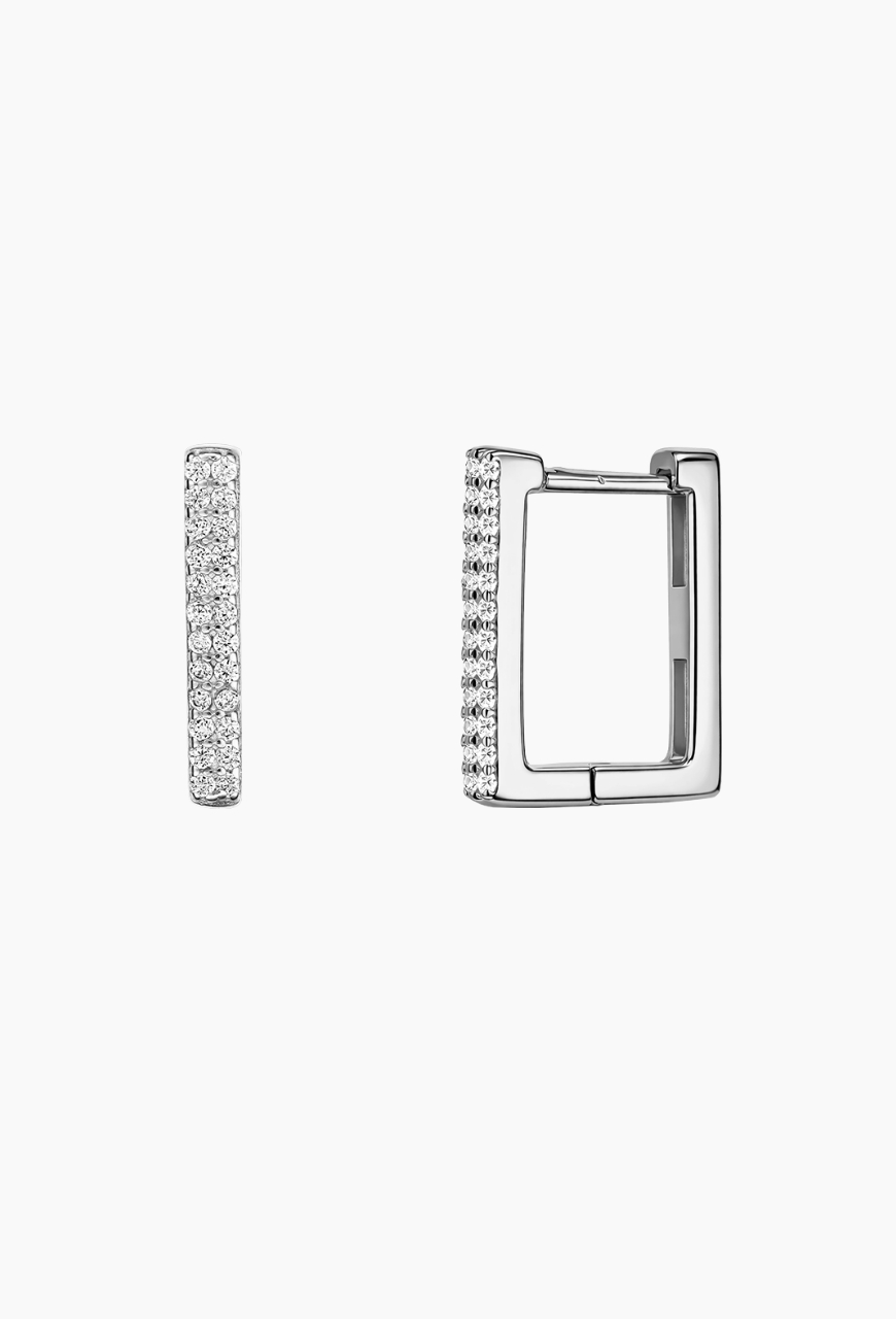 Cercei Square Hoops din argint 925, aurii