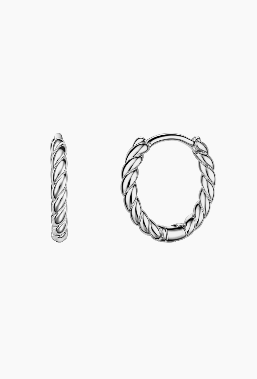 Cercei Chunky Twist din argint 925, argintii