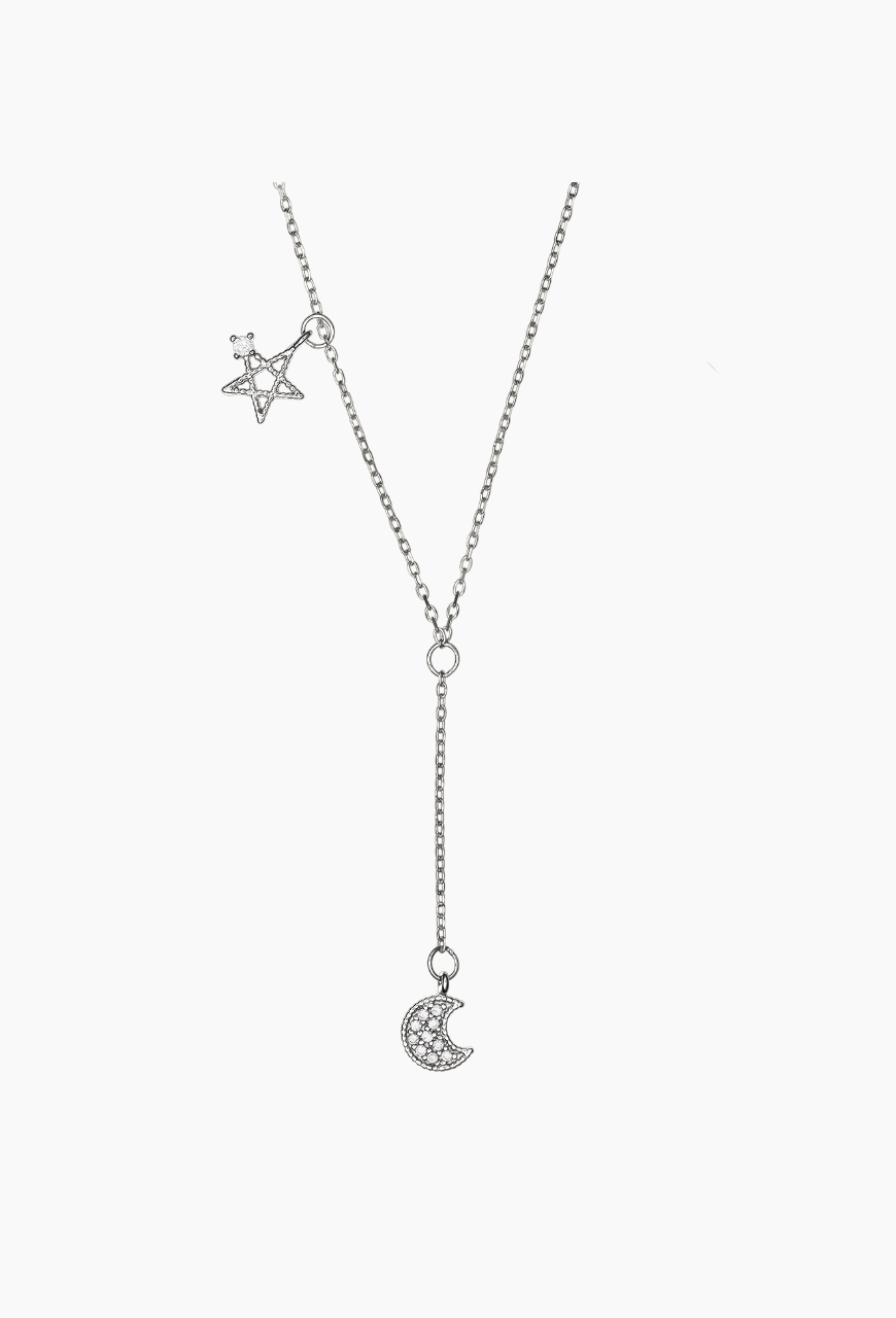 Lantisor din argint 925 Destiny cu stea si luna