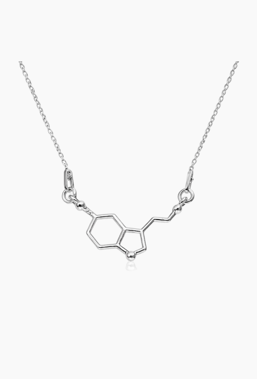 Lantisor din argint 925 cu pandantiv Serotonina, molecula fericirii