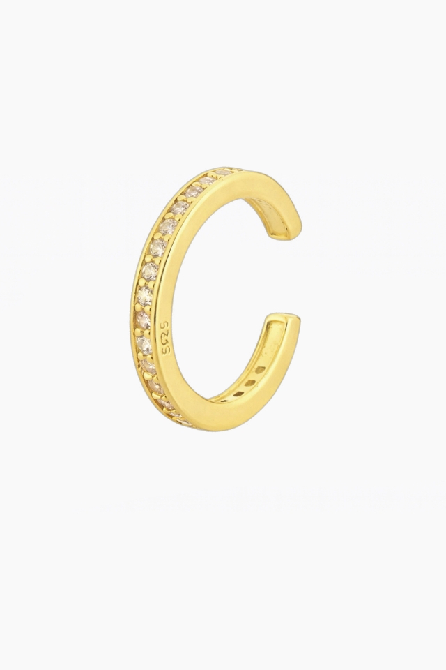 Cercel din argint 925 Pave tip ear cuff auriu