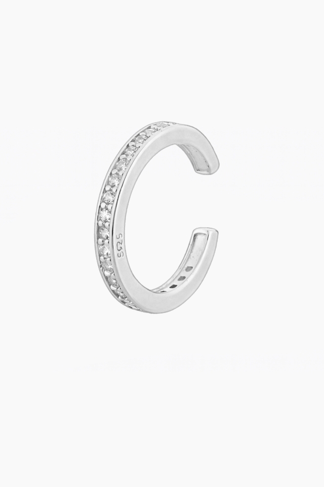Cercel din argint 925 Pave tip ear cuff argintiu