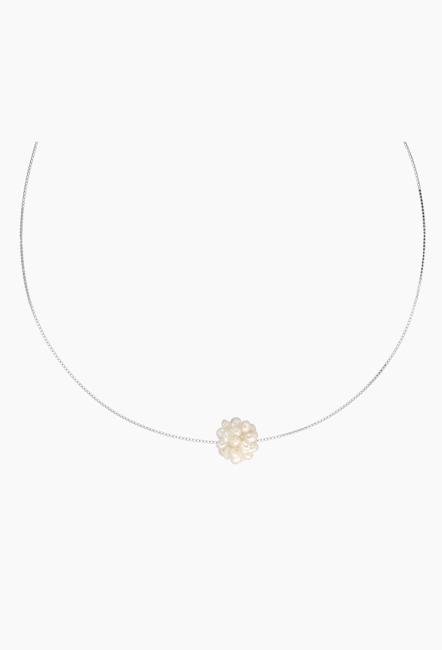 Colier din argint 925 cu minge din perle naturale