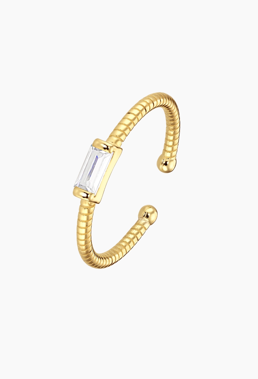 Inel din Argint 925 Thin Square auriu
