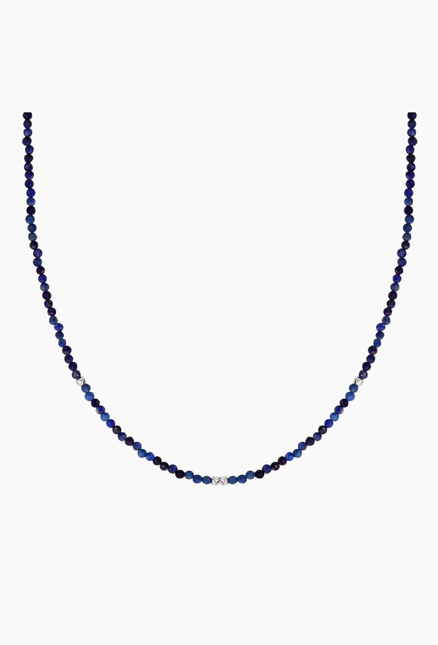 Colier la baza gatului din Lapis Lazuli sfere fatetate