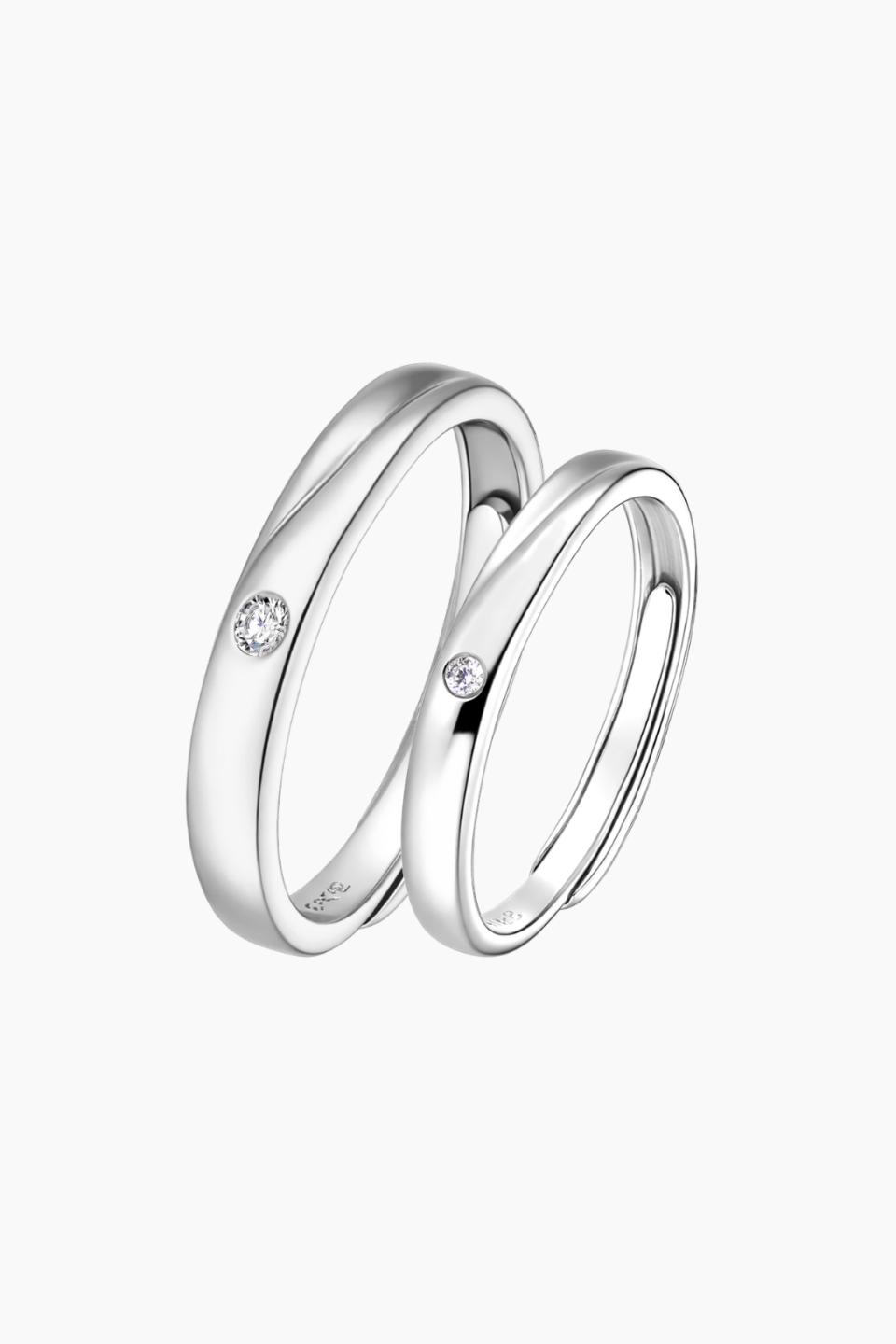 Set 2 inele din Argint 925 Zircon Love