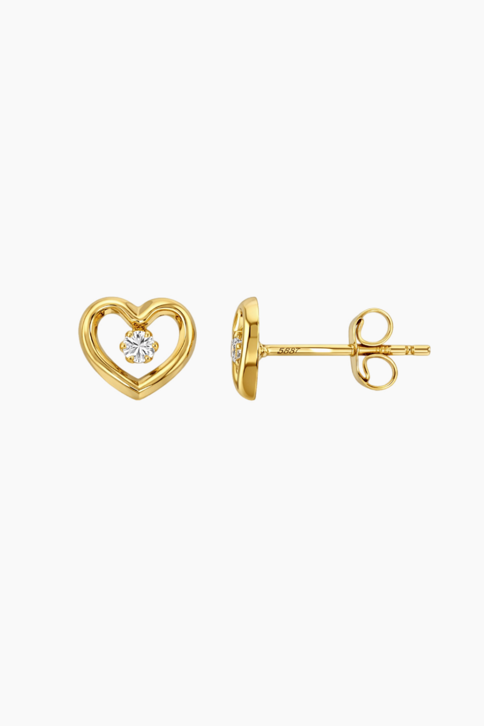Cercei Zircon Heart din Aur 333 de 9k